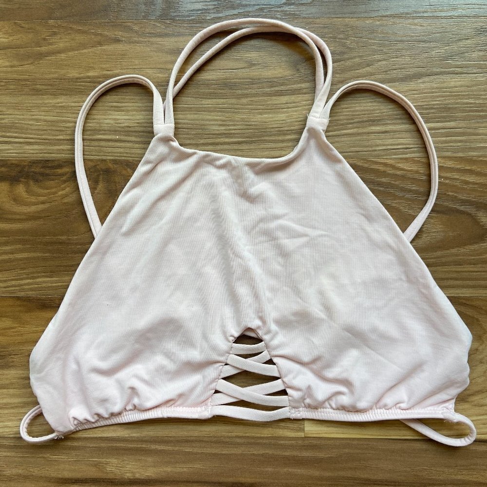 Frankies Bikinis Marley Pink Halter Swim Bikini Top